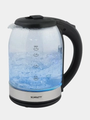 Электрический чайник SCARLETT SC-EK27G10, стекло, 1800 Вт, 1.7 л, серебристый