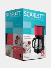 Кофеварка SCARLETT SC-CM33013, капельная, 750 Вт, черный/красный