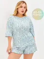 Пижама женская с шортами и футболкой, оверсайз, легкая, комплект