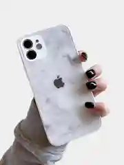 Белый чехол для iPhone 11 / 12 / 13 Pro Max, Айфон, с закаленным стеклом на задней панели