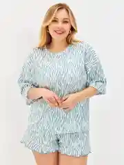 Пижама женская с шортами и футболкой, оверсайз, легкая, комплект