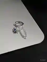 Серый металлик серьги каффы