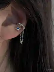 Серый металлик серьги каффы
