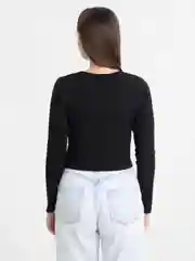 Черный белый лонгслив женский с кольцом