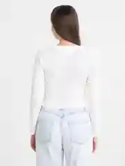 Белый белый лонгслив женский с кольцом