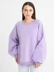 Сиреневый универсальный женский оверсайз свитшот, OverSize, единый размер. Теплая лиловая кофта