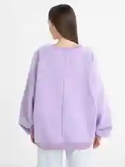 Сиреневый универсальный женский оверсайз свитшот, OverSize, единый размер. Теплая лиловая кофта