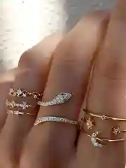 Бронзовый кольца женские набор