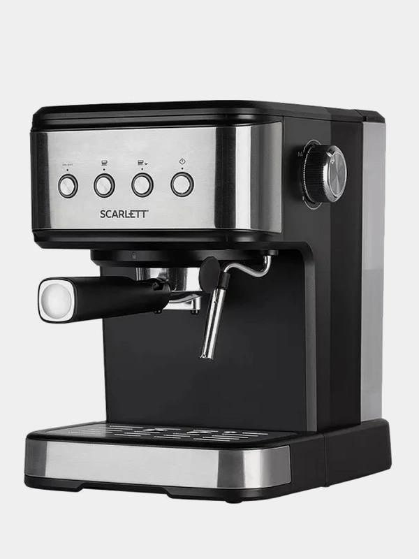 Кофеварка рожковая SCARLETT SC-CM33022, 1100 Вт, черный/серебряный