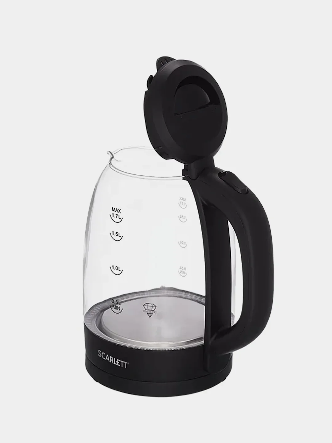 Электрический чайник SCARLETT SC-EK27G11, стекло, 2200 Вт, 1.7 л, черный