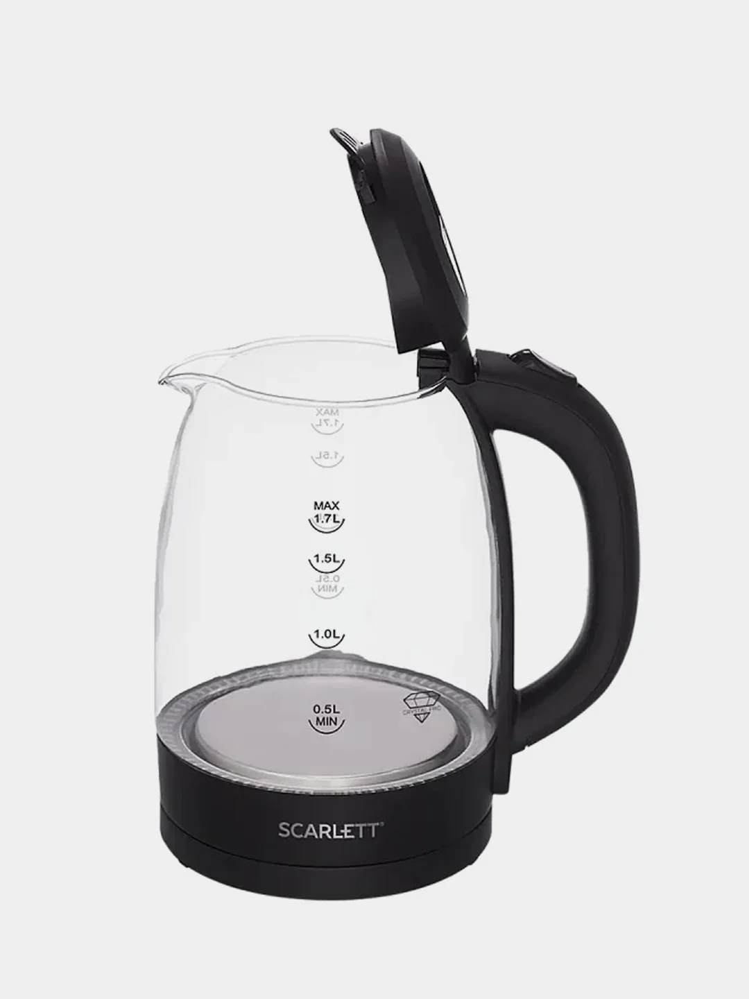 Электрический чайник SCARLETT SC-EK27G11, стекло, 2200 Вт, 1.7 л, черный