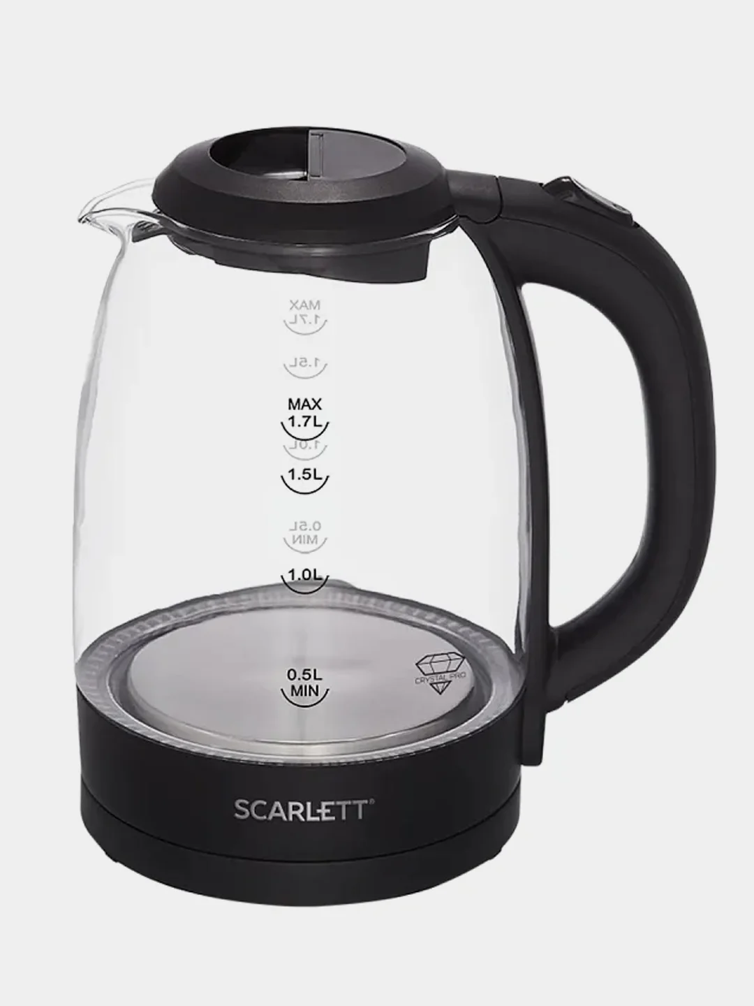 Электрический чайник SCARLETT SC-EK27G11, стекло, 2200 Вт, 1.7 л, черный