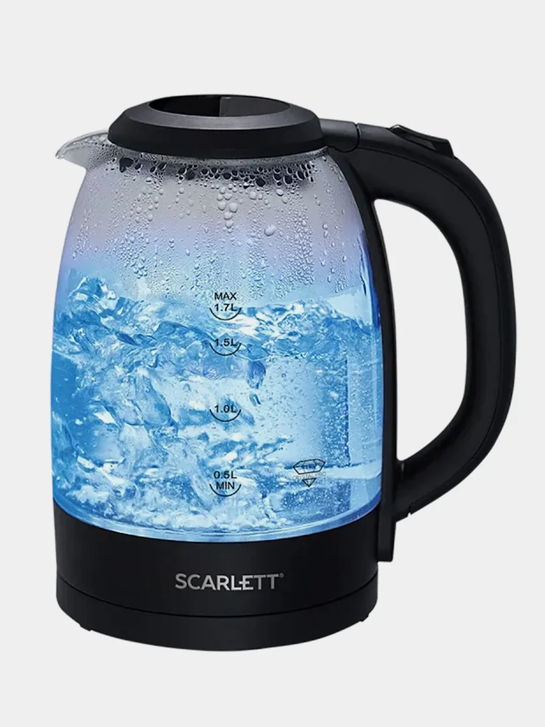 Электрический чайник SCARLETT SC-EK27G11, стекло, 2200 Вт, 1.7 л, черный