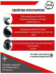 Черный уплотнитель для пластиковых окон и дверей, KBE228, черный, 10 метров