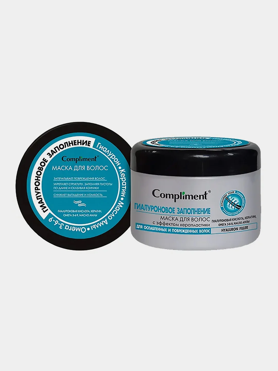 Маска для волос Compliment Hyaluron Filler, с эффектом керапластики, 500 мл