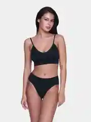 Черный комплект белья женский, бесшовный, спортивный с топом