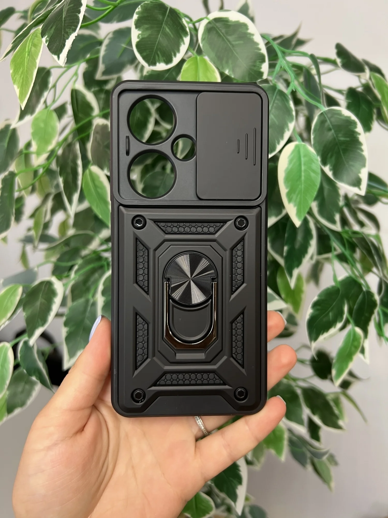 Черный чехол противоударный armors для Oppo Reno 11F / Оппо Рено 11Ф с защитой камеры