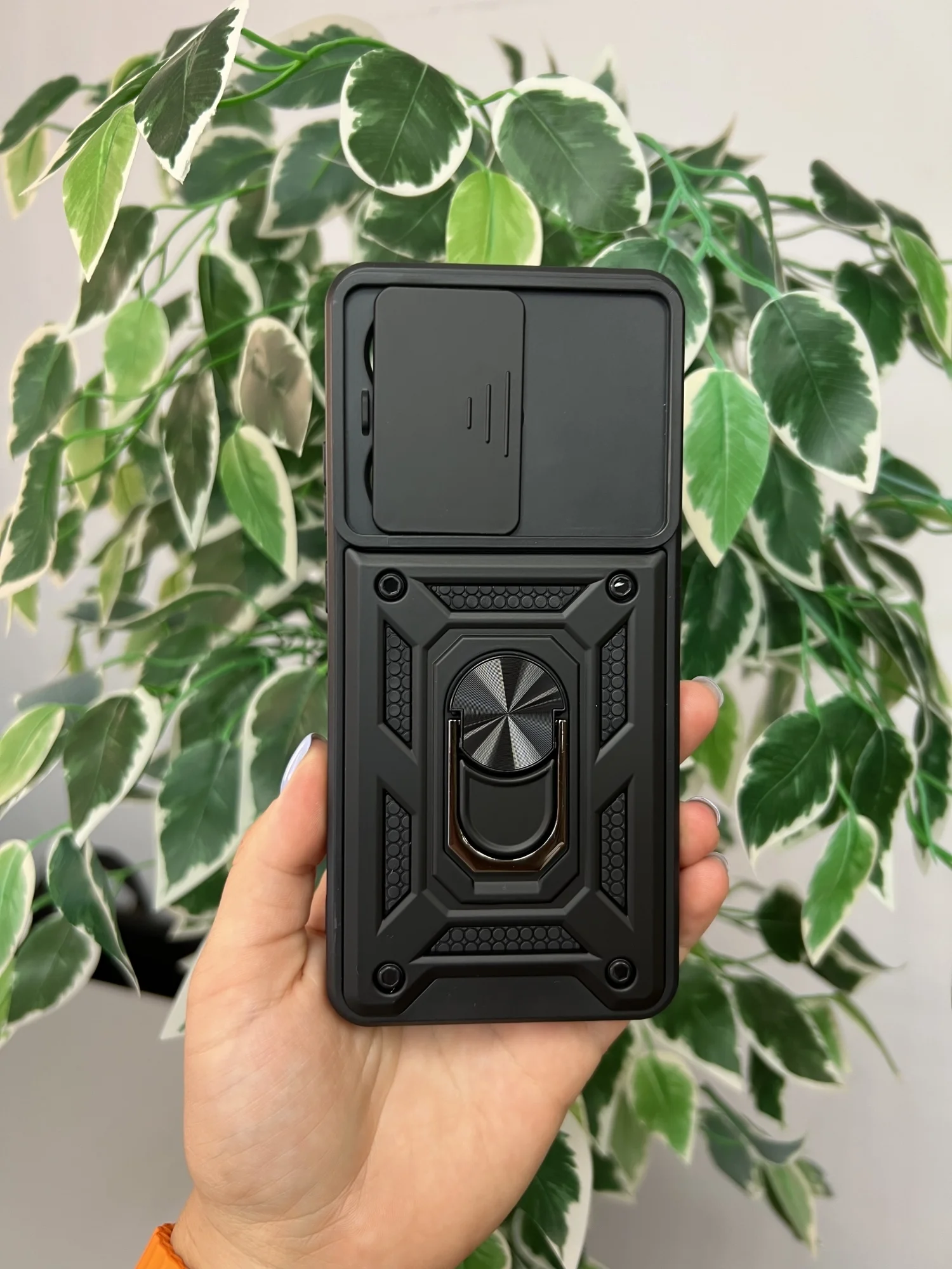 Черный чехол противоударный armors для Oppo Reno 11F / Оппо Рено 11Ф с защитой камеры