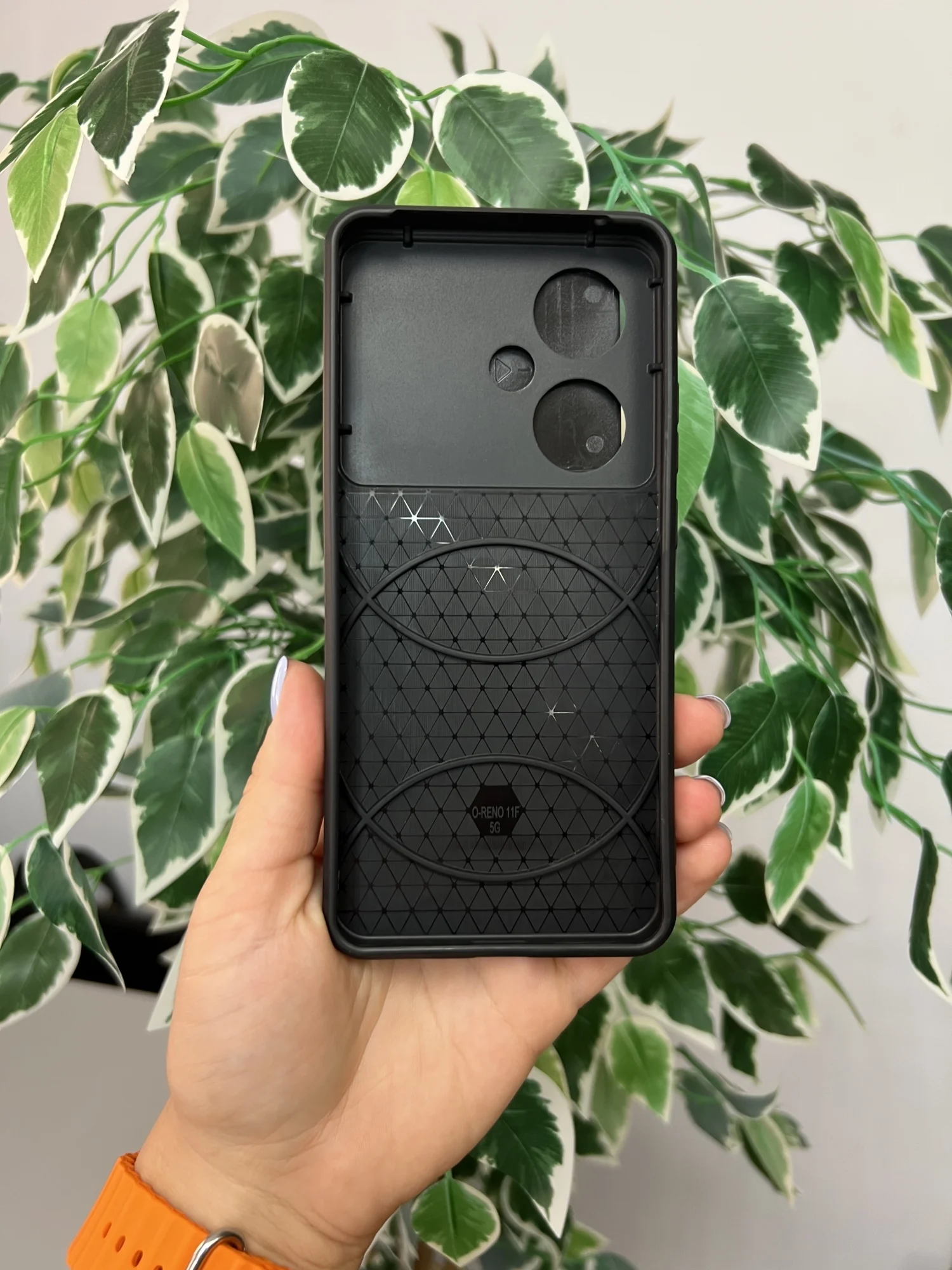 Черный чехол противоударный armors для Oppo Reno 11F / Оппо Рено 11Ф с защитой камеры