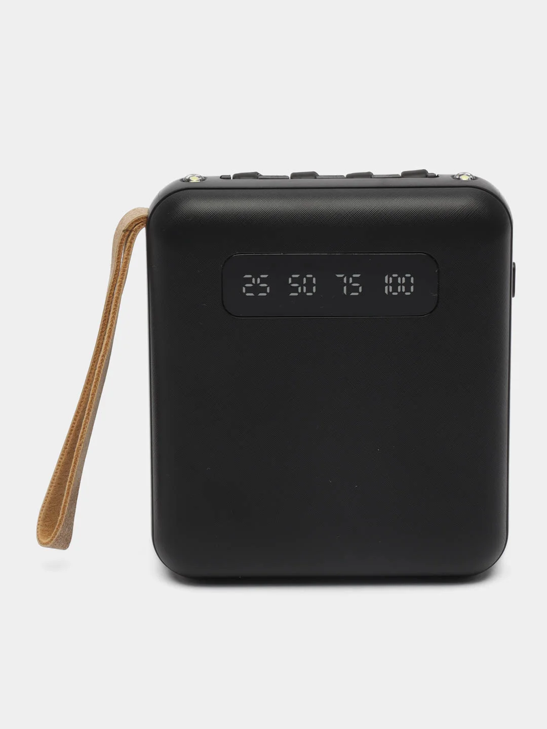Угольный внешний аккумулятор с 4 встроенными кабелями, Lightning, Type-C, Power Bank, 10000 mAh
