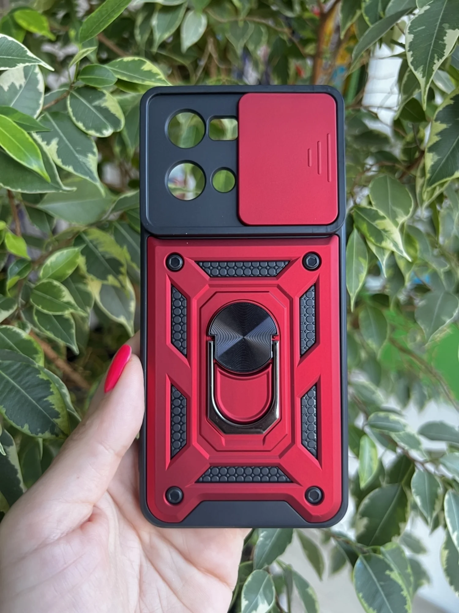 Красный чехол противоударный armors для Oppo Reno 7 4G / Рено 7 4G с защитой камеры
