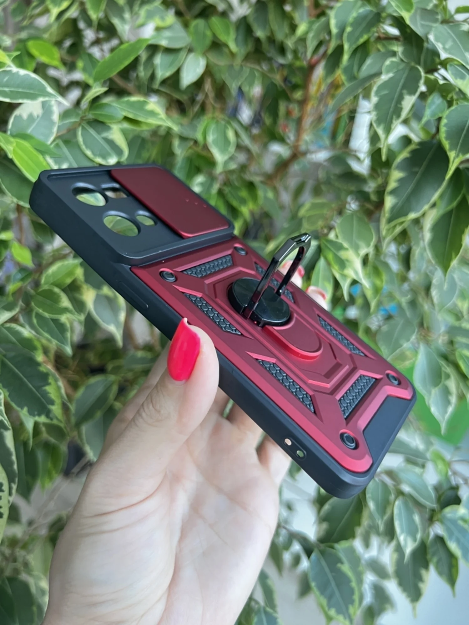 Красный чехол противоударный armors для Oppo Reno 7 4G / Рено 7 4G с защитой камеры