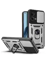 Серебряный чехол противоударный armors для Oppo Reno 7 4G / Рено 7 4G с защитой камеры