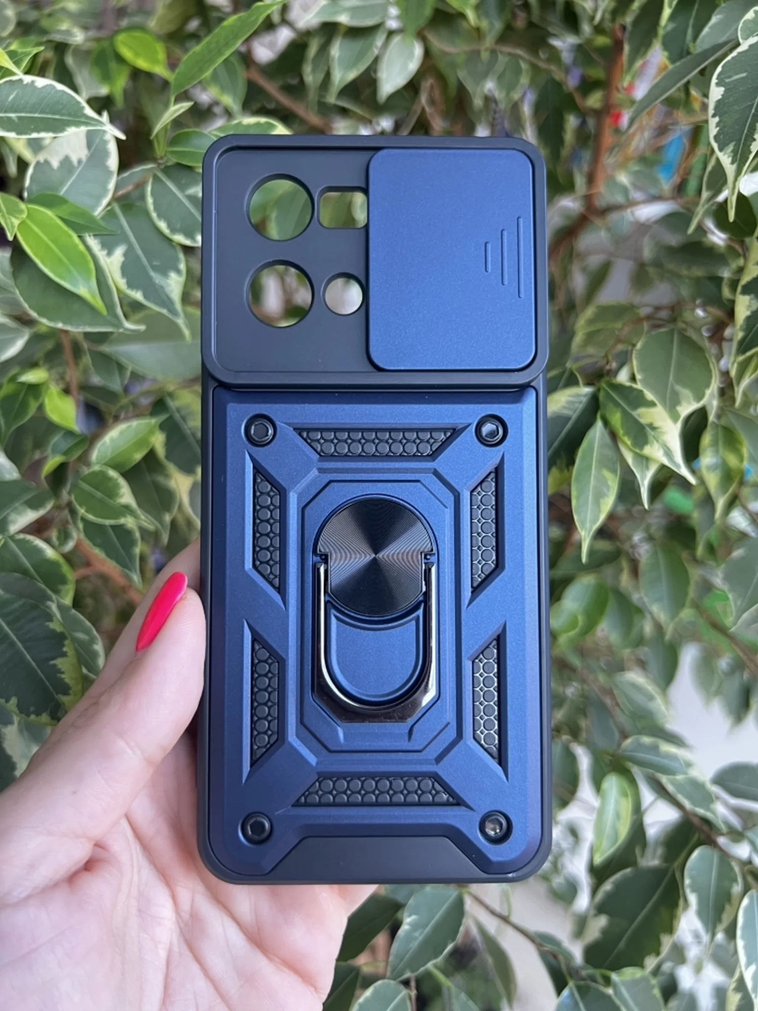 Темно-синий чехол противоударный armors для Oppo Reno 7 4G / Рено 7 4G с защитой камеры