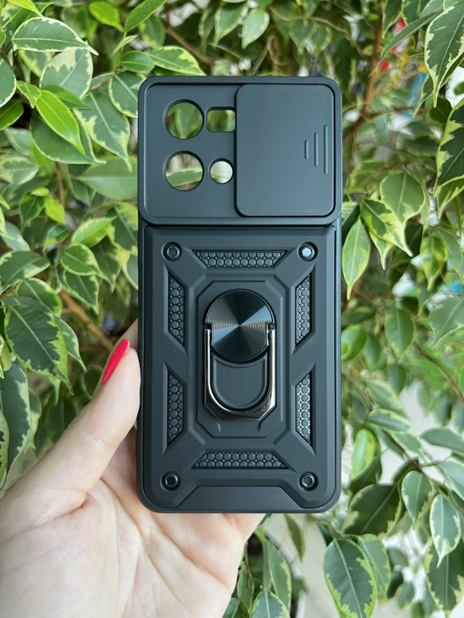 Черный чехол противоударный armors для Oppo Reno 7 4G / Рено 7 4G с защитой камеры