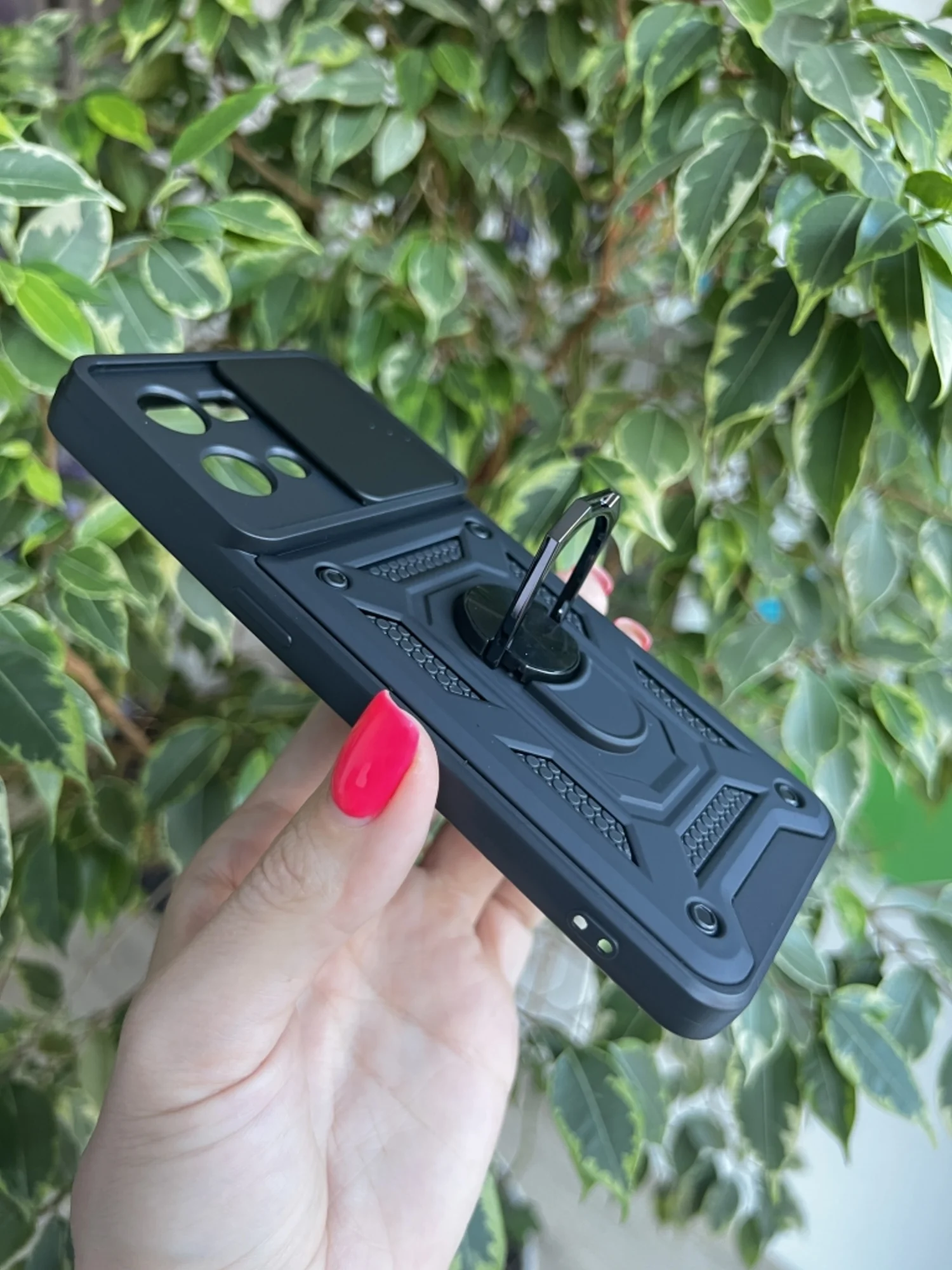 Черный чехол противоударный armors для Oppo Reno 7 4G / Рено 7 4G с защитой камеры