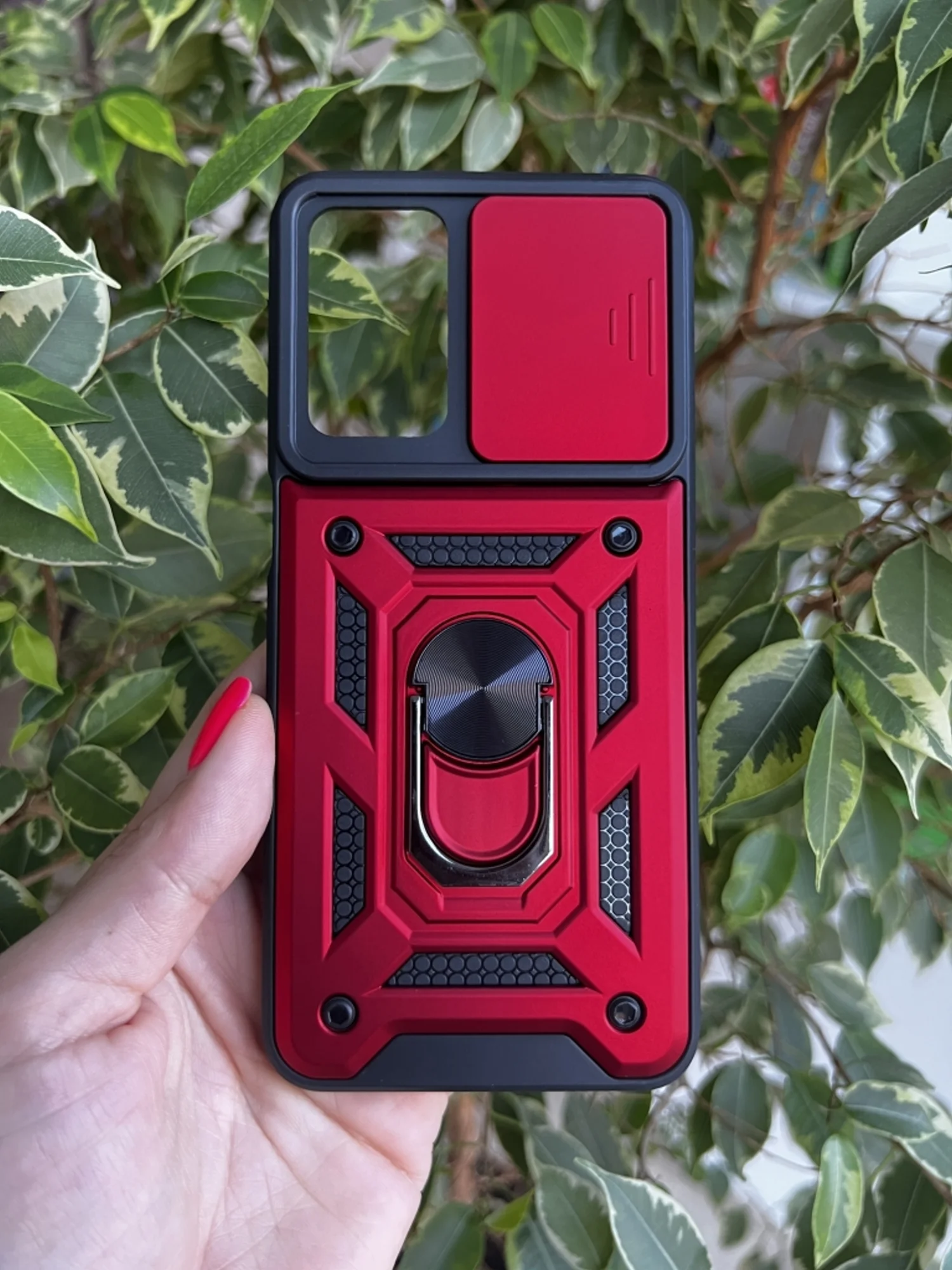 Красный чехол противоударный armors для Oppo A57S / Оппо А57S с защитой камеры