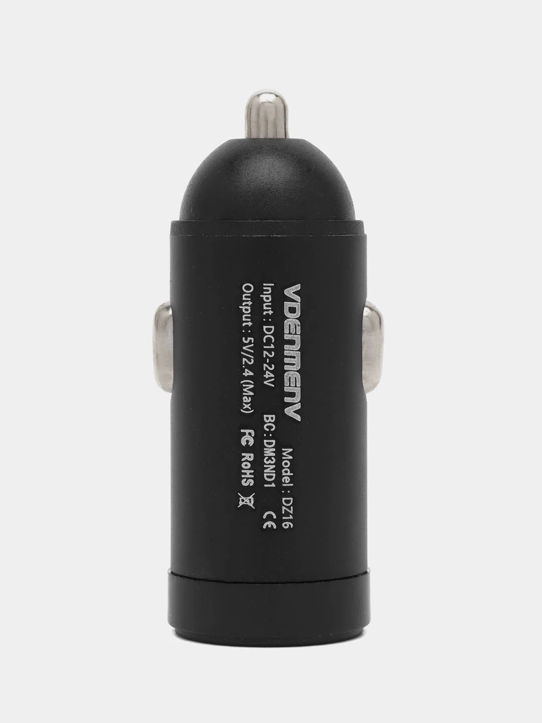 Черный автомобильное зарядное устройство 2 USB, 2,4А