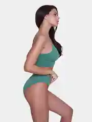 Зеленый комплект белья женский, бесшовный, спортивный с топом