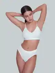 Белый комплект белья женский, бесшовный, спортивный с топом