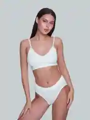 Белый комплект белья женский, бесшовный, спортивный с топом