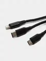 Автомобильное зарядное устройство в прикуриватель c кабелем  USB+USB, быстрая зарядка, 2.4А