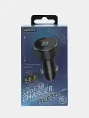 Черный автомобильное зарядное устройство в прикуриватель Type-C + USB, с дисплеем, мощная 58,5 Вт