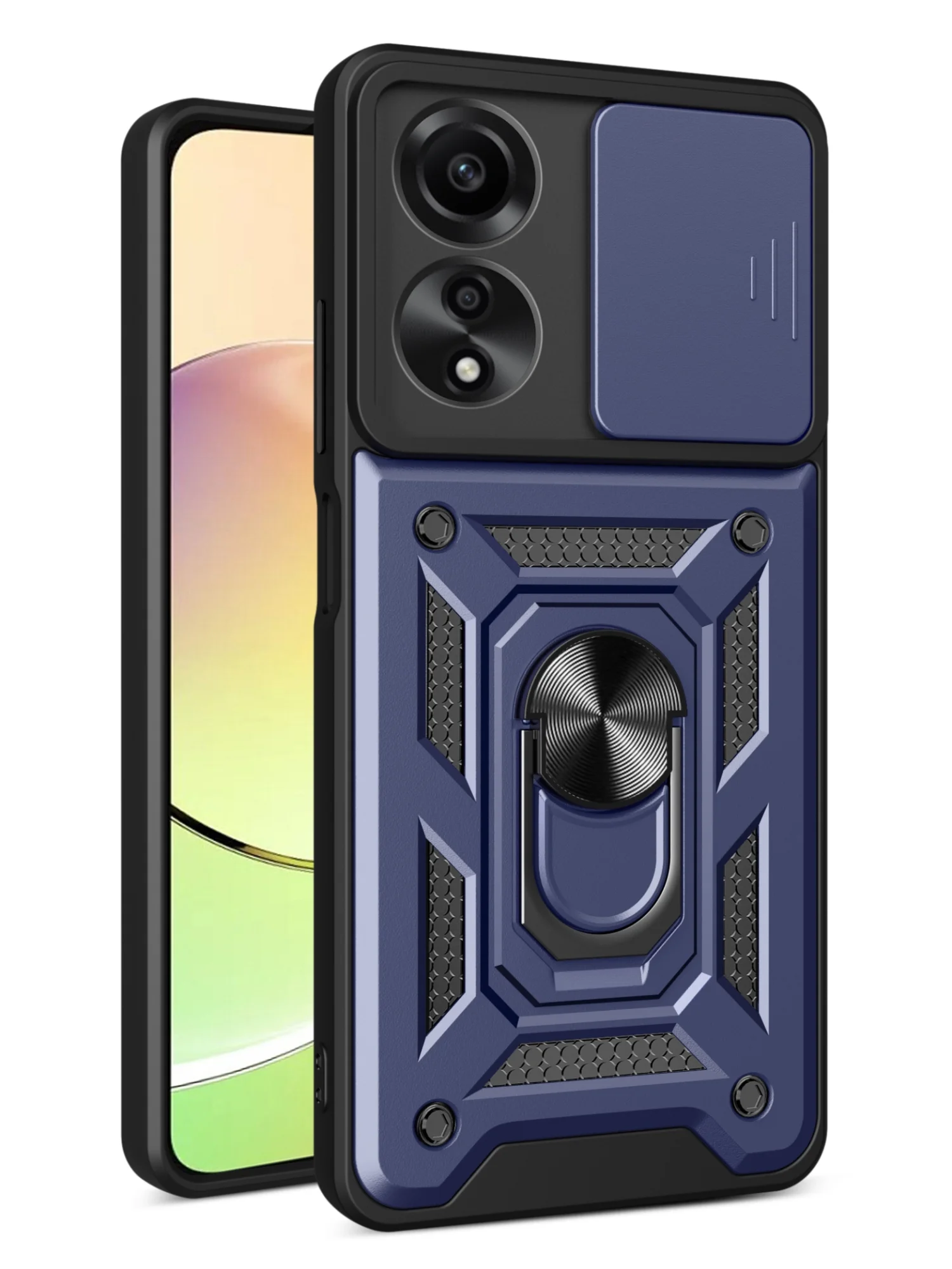 Черный чехол противоударный armors для Oppo A58 4G / Оппо А58 4G с защитой камеры
