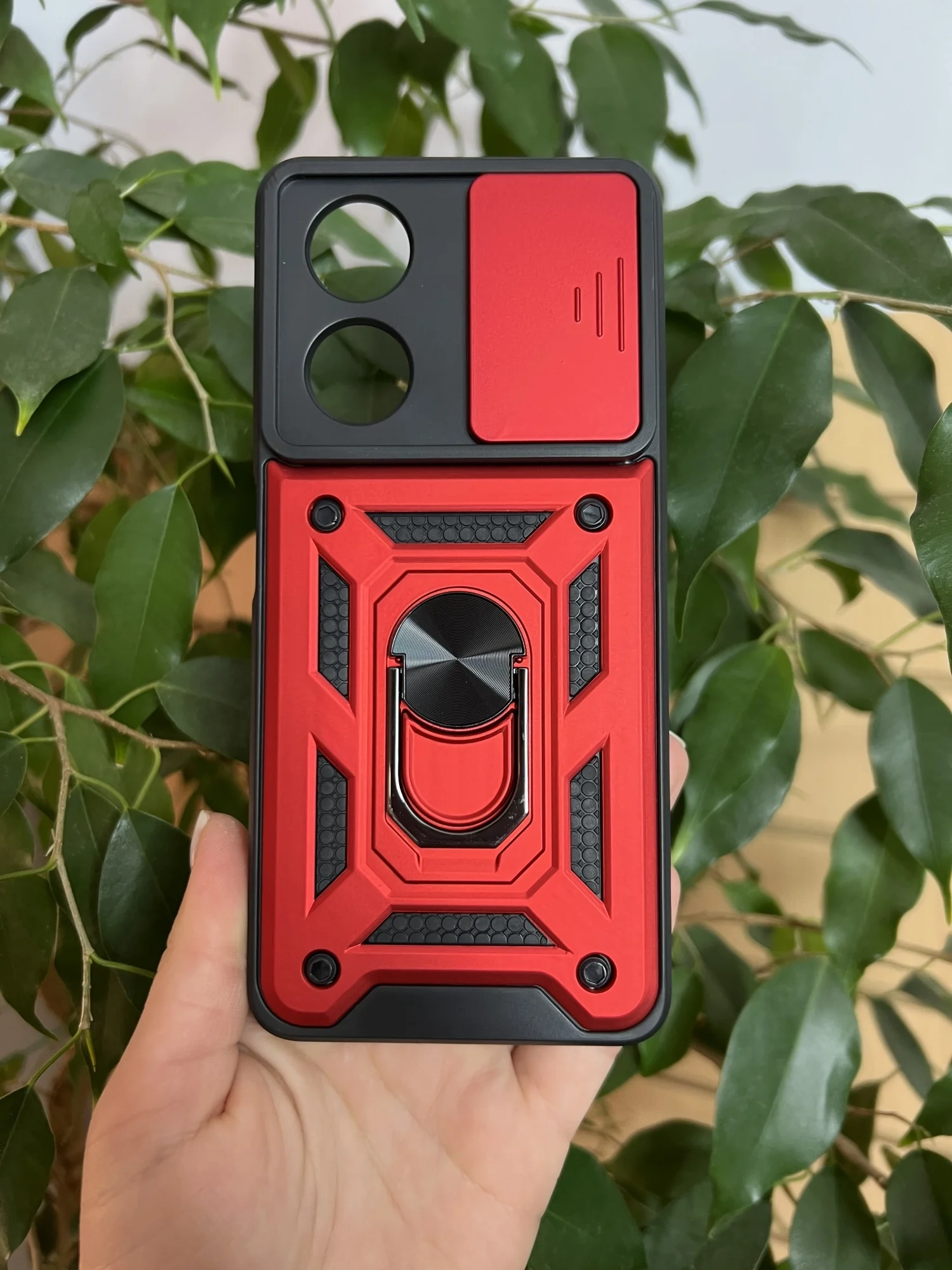Красный чехол противоударный armors для Oppo A58 4G / Оппо А58 4G с защитой камеры