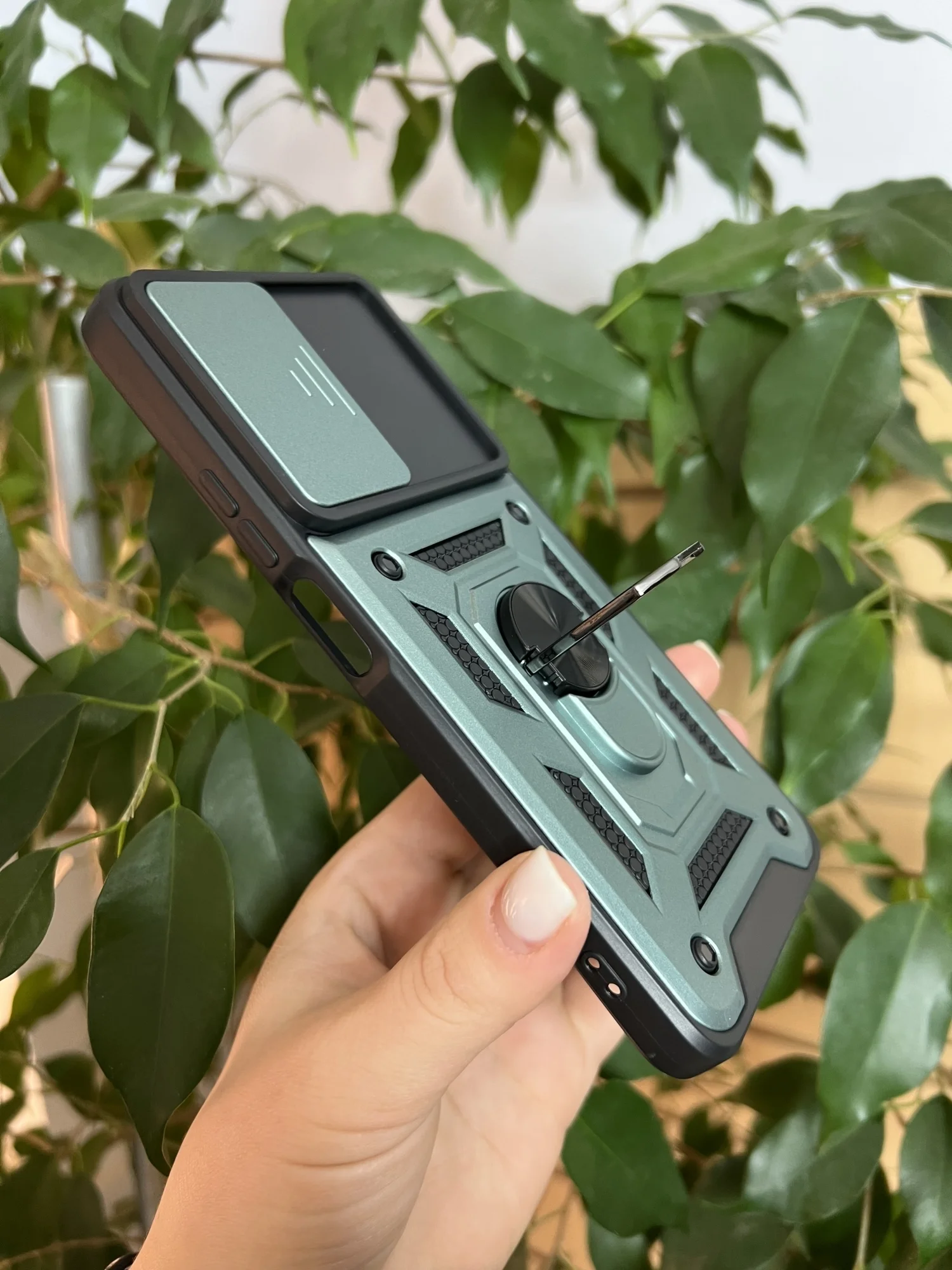 Зеленый чехол противоударный armors для Oppo A58 4G / Оппо А58 4G с защитой камеры