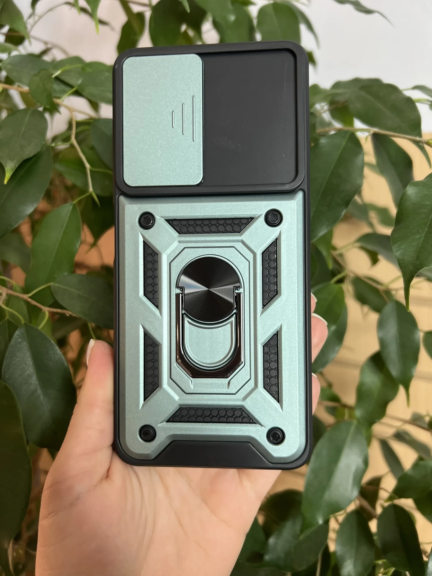Зеленый чехол противоударный armors для Oppo A58 4G / Оппо А58 4G с защитой камеры