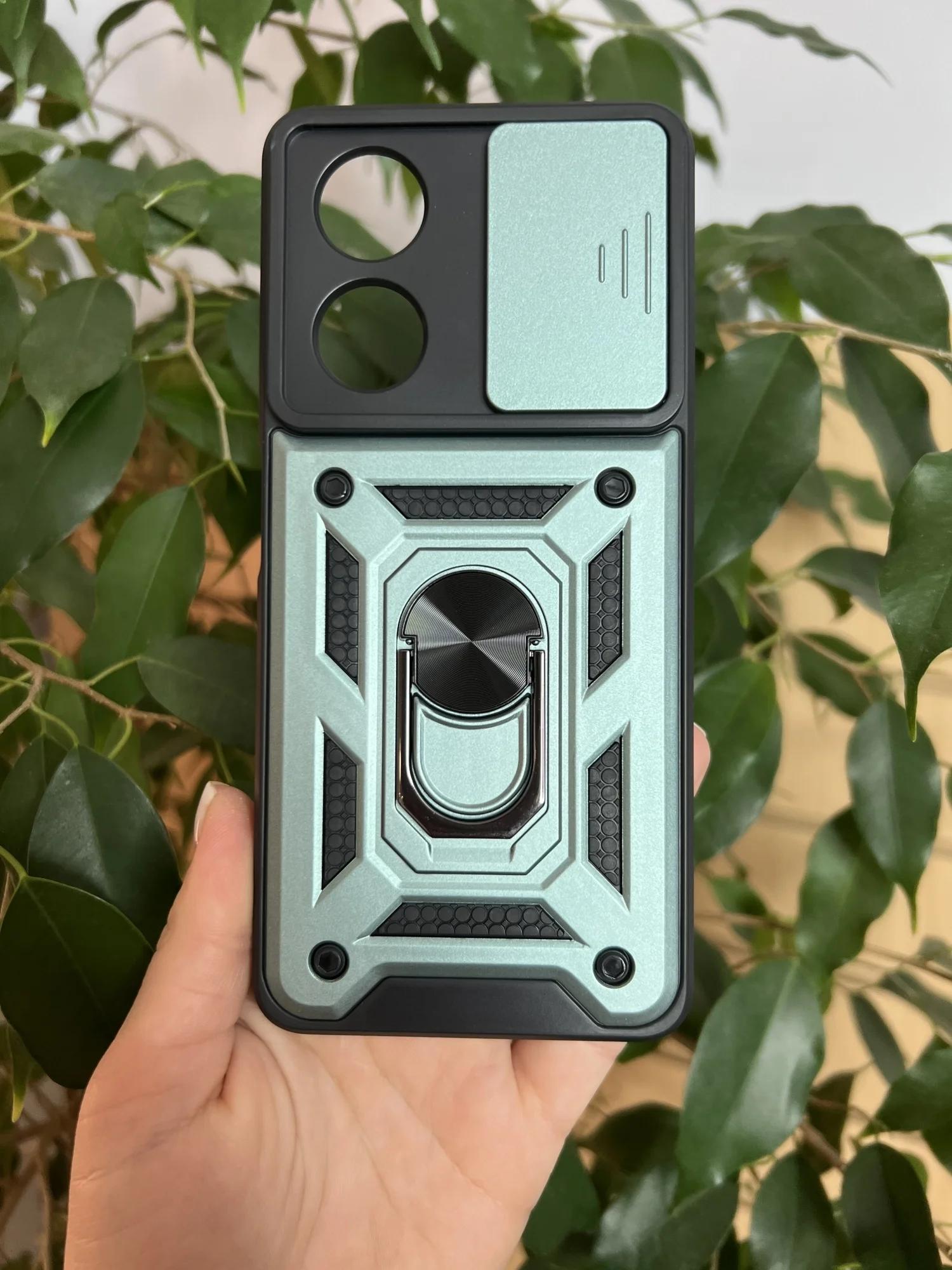 Зеленый чехол противоударный armors для Oppo A58 4G / Оппо А58 4G с защитой камеры
