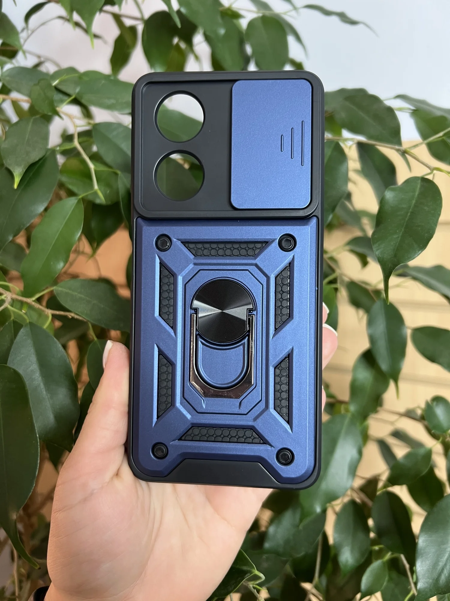 Темно-синий чехол противоударный armors для Oppo A58 4G / Оппо А58 4G с защитой камеры