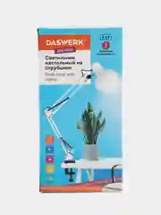 Лампа настольная Daswerk, 238323, светильник на рабочий стол с лампочкой Е27 на струбцине