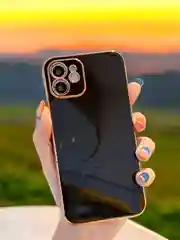Черный чехол для iPhone 11 12 13 14 15 Pro X XS Max 7 8 XR mini Plus с защитой камеры айфон