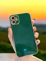 Зеленый чехол для iPhone 11 12 13 14 15 Pro X XS Max 7 8 XR mini Plus с защитой камеры айфон