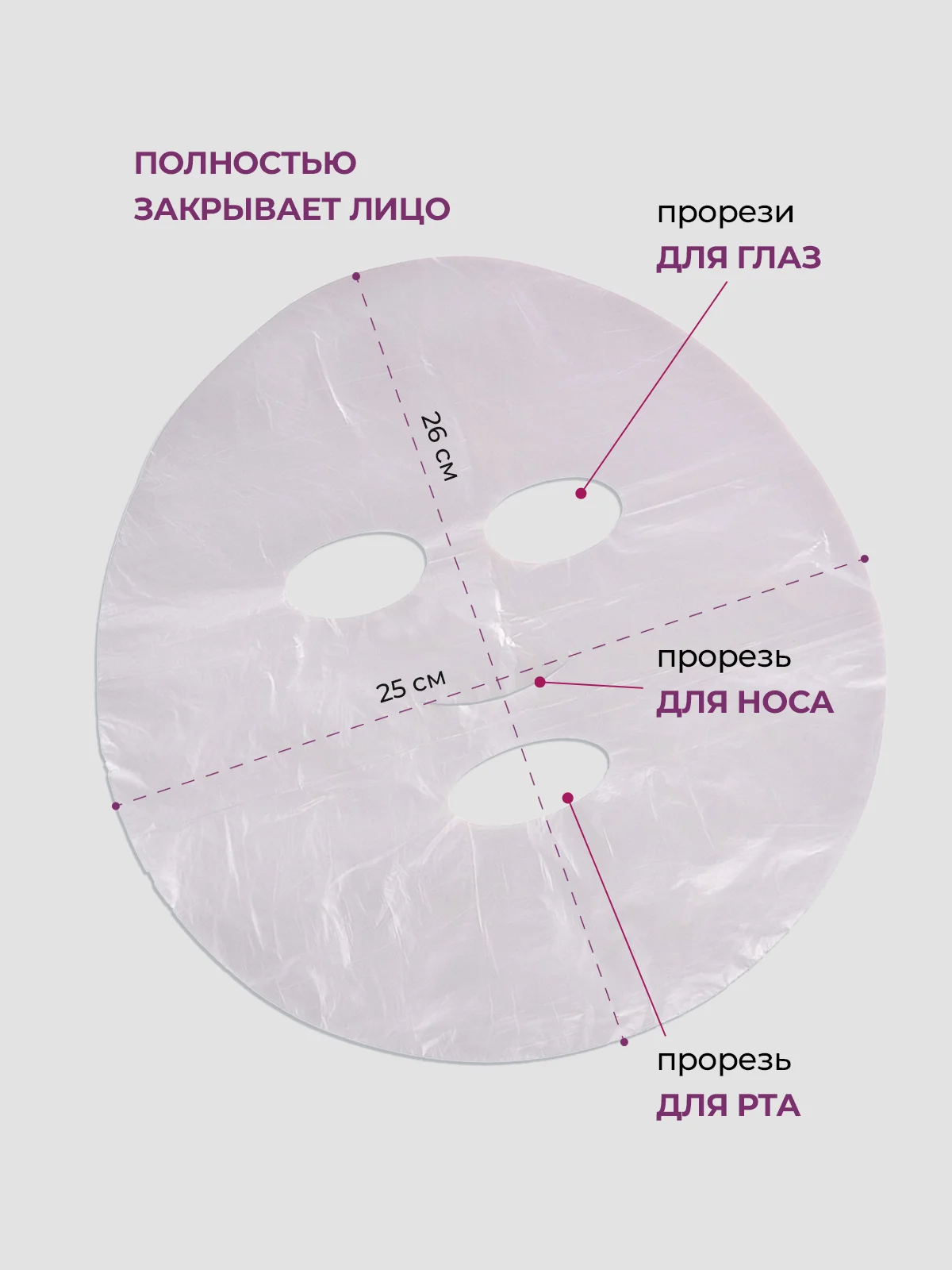 Маски для лица полиэтиленовые одноразовые