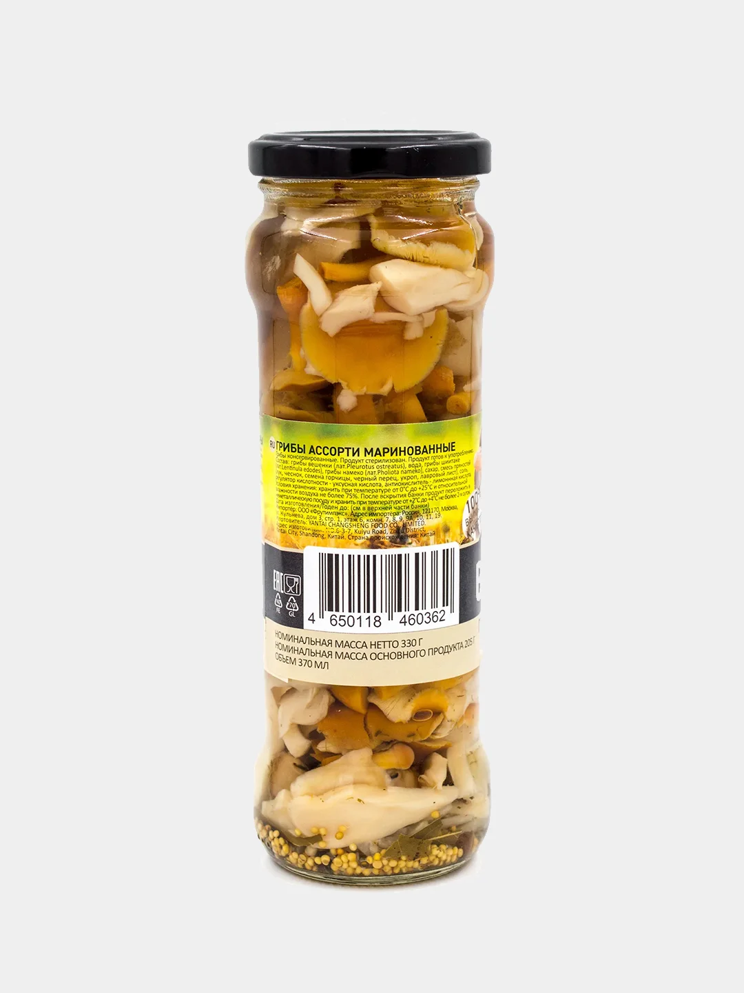 Грибы маринованные Botanica «Ассорти», консервированные, 370 мл