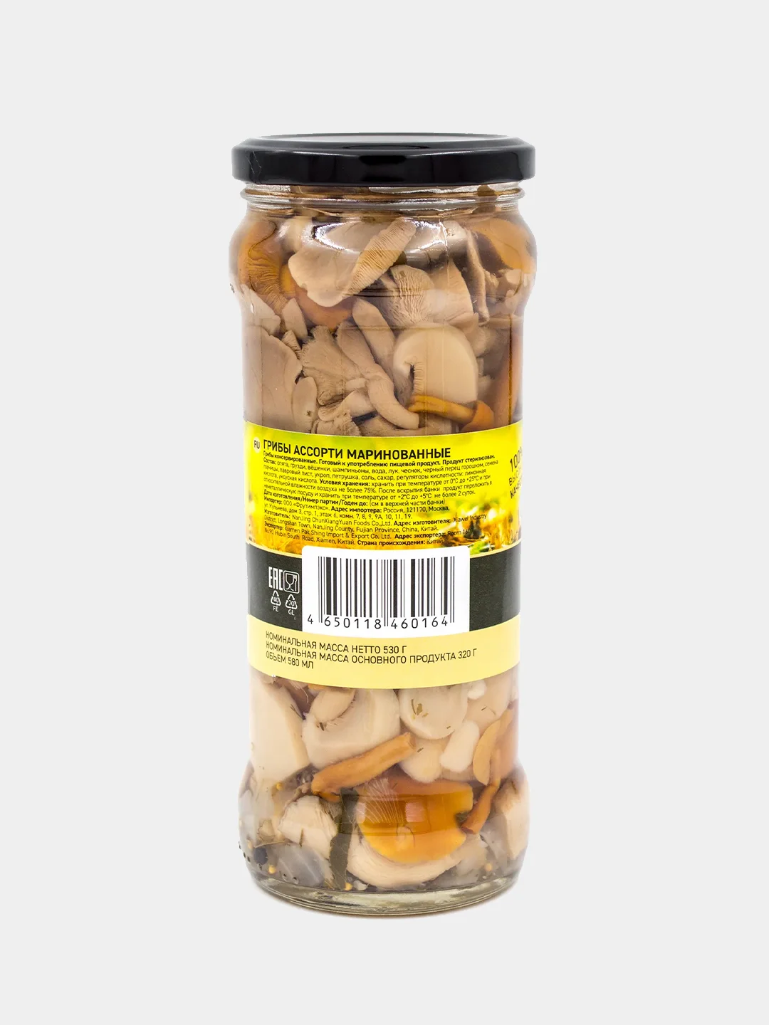 Грибы маринованные Botanica "Ассорти", консервированные, 580 мл