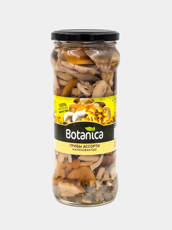 Грибы маринованные Botanica "Ассорти", консервированные, 580 мл